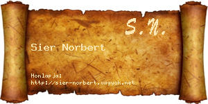 Sier Norbert névjegykártya