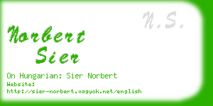 norbert sier business card